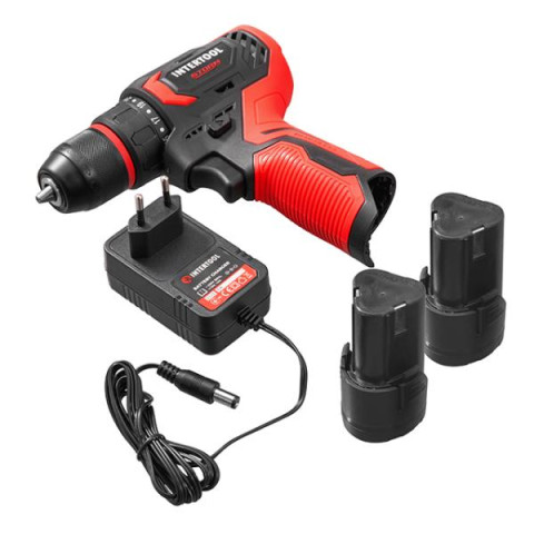 Купить Дриль-шурупокрут акумуляторний, безщітковий двигун, 12 В, 50 Nm, 0-500/0-1900 об/хв, патрон 0,8-10 м