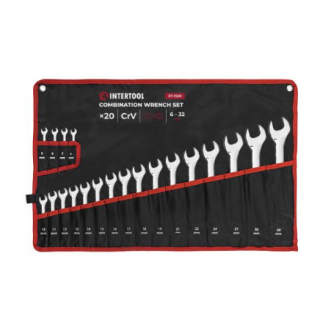 Купити Набір ключів комбінованих, 20 шт., 6-32 мм, професійні, DIN3113, чохол