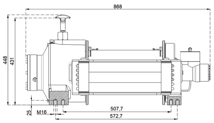 Купить Лебедка гидравлическая Hammer Winch Winch HMW 10.0 PHT - EN 10 т стальной корпус