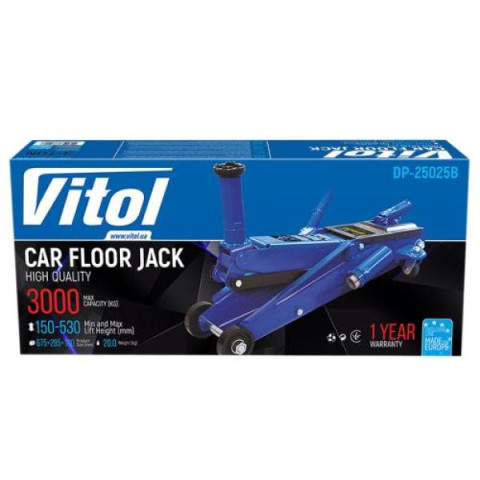 Купити Домкрат гідравл підк. 3т короб. min 150мм - max 530мм з надставкою 20кг (DP-25025B/T83006B)