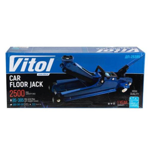 Купити Домкрат гідравл підк 2,5т в коробці. min 85мм - max 385мм. з низьким підкатом 14,5кг (DP-25385)