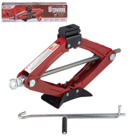 Купити Домкрат гвинтовий "ромб" 1.2 т. висота підйому 350мм. 2,2кг (BBC-1200)