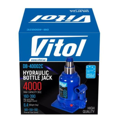 Купити Домкрат гідравлічний телескоп 4т 2х циліндр. макс. підйом 390 мм 6,4кг (DB-40002C)/TF0402)