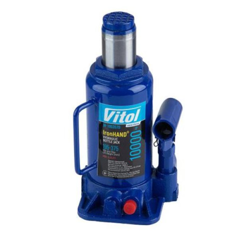 Купити Домкрат гідравлічний  телескоп  10 т картон. Висота піднімання  195-375 мм. 5,9кг Iron Hand (IH-1953