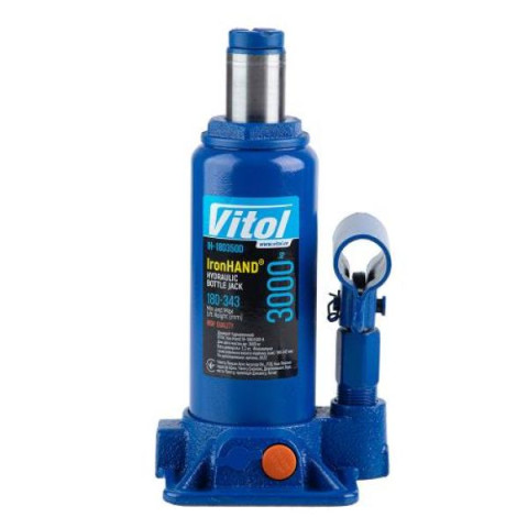 Купить Домкрат гідравлічний  телескоп  3 т картон. Висота піднімання  180-343 мм 3,1кг Iron Hand (IH-180350