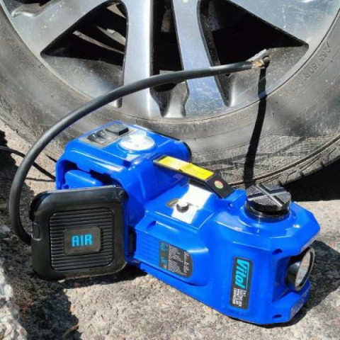 Купить Набір 3 в 1 домкрат електрогідравлічний 2т + компресор 12В, 10А, 35л / хв + гайковерт 12В, 480Nm