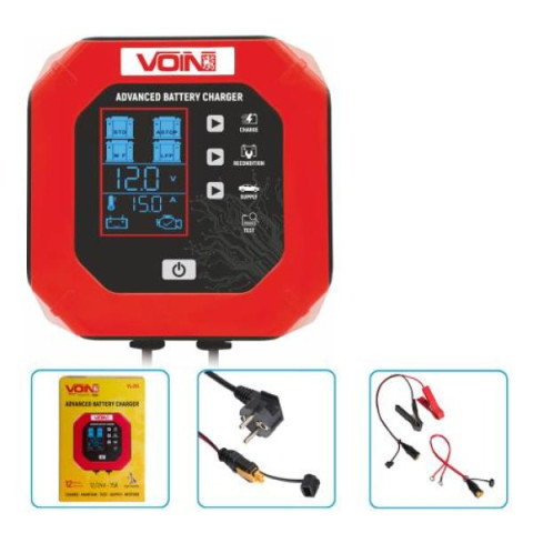 Купити Зарядний пристрій VOIN VL-215 12&24V/15A/3-200AHR/LCD/Iмпульсний