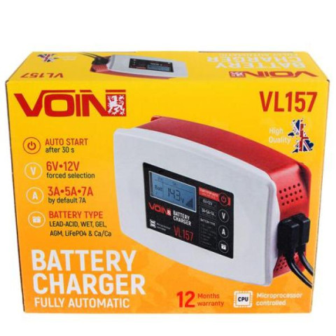 Купить Зарядний пристрій VOIN VL-157 6&12V/3-5-7A/3-120AHR/LCD/Iмпульсний