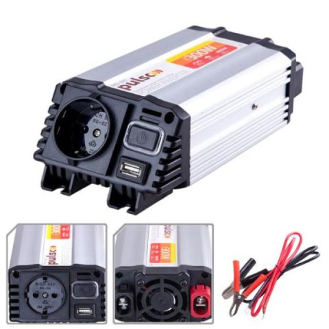 Купить Перетворювач напруги PULSO/IMU 320/12V-220V/300W/USB-5VDC2.0A/мод.хвиля/прикуривач+клеми