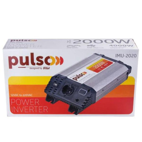 Купити Перетворювач напруги PULSO/IMU-2020/12V-220V/2000W/USB-5VDC2.0A/мод.хвиля/клеми