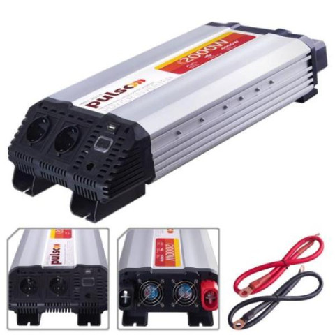 Купить Перетворювач напруги PULSO/IMU-2024/24V-220V/2000W/USB-5VDC2.0A/мод.хвиля/клеми