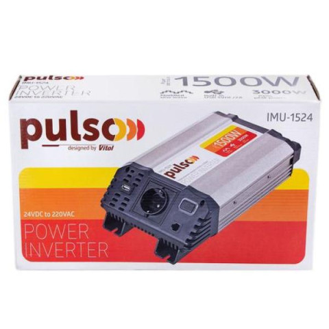 Купить Перетворювач напруги PULSO/IMU-1524/24V-220V/1500W/USB-5VDC2.0A/мод.хвиля/клеми