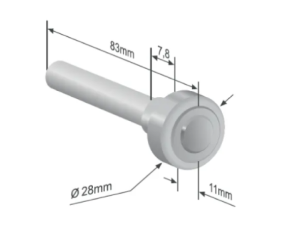 Купити Ролик зсувного даху Ø28x11x83 Цинк Польща (1164626)