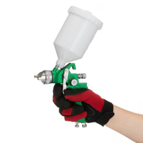 Купити Фарбопульт пневматичний HVLP, форсунка: 2,0 мм, верхній пластиковий бачок: 600 мл, 3 бар