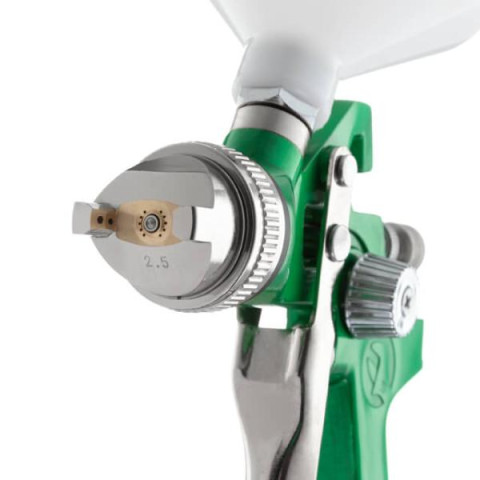 Купити Фарбопульт пневматичний HVLP, форсунка: 2,5 мм, верхній пластиковий бачок: 600 мл, 3 бар