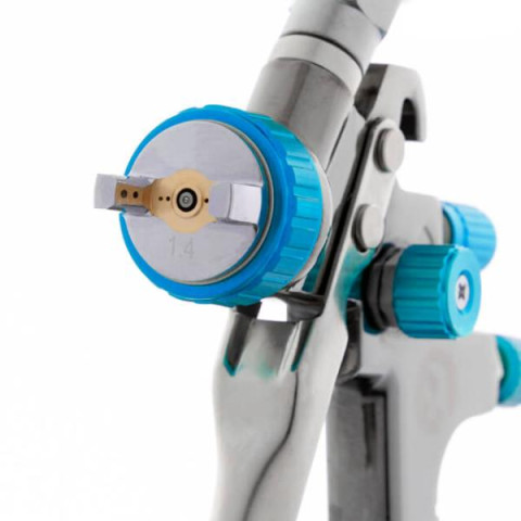 Купити Фарбопульт пневматичний LVLP BLUE, професійний, форсунка: 1,4 мм, верхній пластиковий бачок: 600 мл,