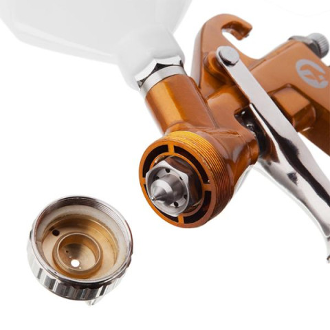 Купити Фарбопульт пневматичний HP, форсунка: 1,5 мм, верхній пластиковий бачок: 600 мл, 5 бар