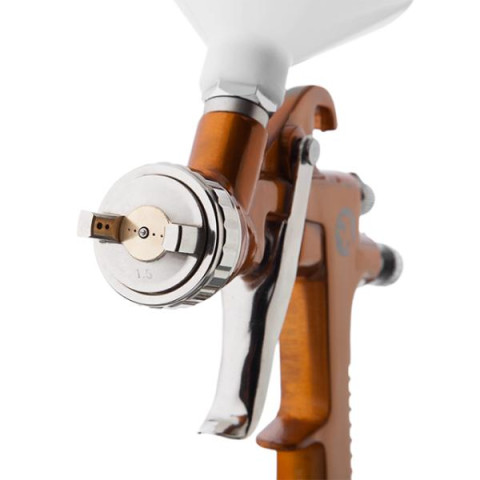 Купити Фарбопульт пневматичний HP, форсунка: 1,5 мм, верхній пластиковий бачок: 600 мл, 5 бар