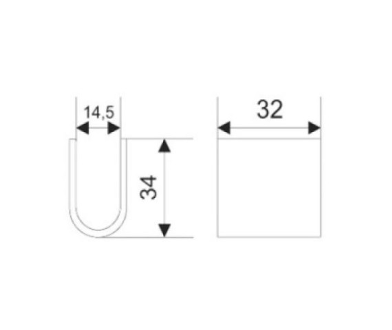 Купити Зустрічник вертикального замка борта 32*34*14,5 мм Польща (1703310008)