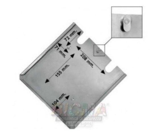 Купити Карман для інформаційної таблиці 300х300 без чорної рамки з фіксатором Bicma Цинк Італія (2602991278