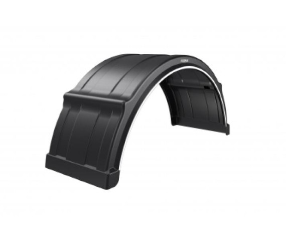 Купити Крило пластикове на причіп з білою смугою з вбудованим кріпленням Domar DK4175, В=460 мм, Ø=42 мм (І