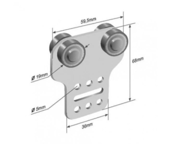 Купити Ролик бічної штори 19*68*60 мм Цинк Польща (1804319271)