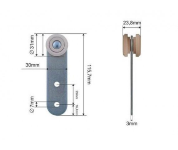 Купить Ролик бокової штори 31*24*114 Цинк Versus Original Польща (1804331040)