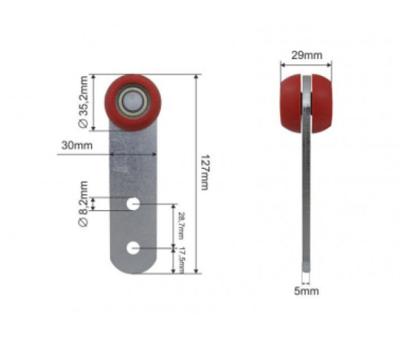 Купити Ролик бокової штори 35,2*30*127 Цинк Польща (1804324294)