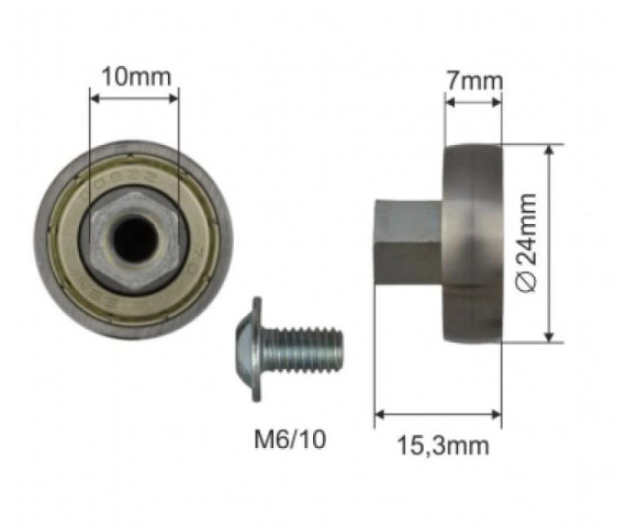 Купити Ролик зсувного даху 24*7*15.5 мм Цинк Польща (1804324273)