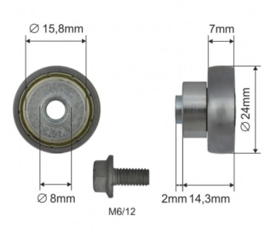 Купить Ролик зсувного даху 24*7*16 Цинк Edscha Польща (1804324280)