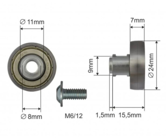 Купити Ролик зсувного даху 24*7*17 Цинк Польща (1804324286)