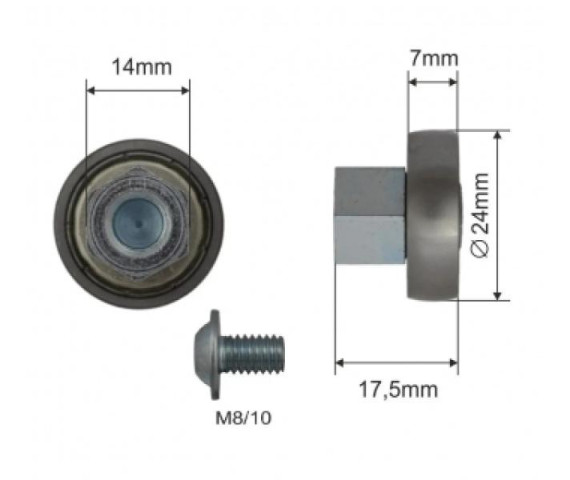 Купити Ролик зсувного даху 24*7*18 Цинк Польща (1805326043)