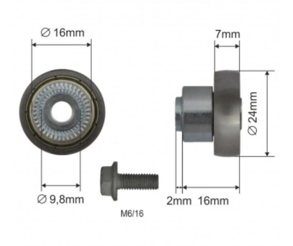 Купити Ролик зсувного даху 24*7*18 Цинк Edscha Польща (1804324281)