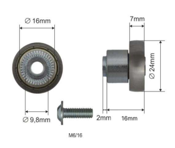Купити Ролик зсувного даху 24*7*18 Цинк Польща (1804324306)