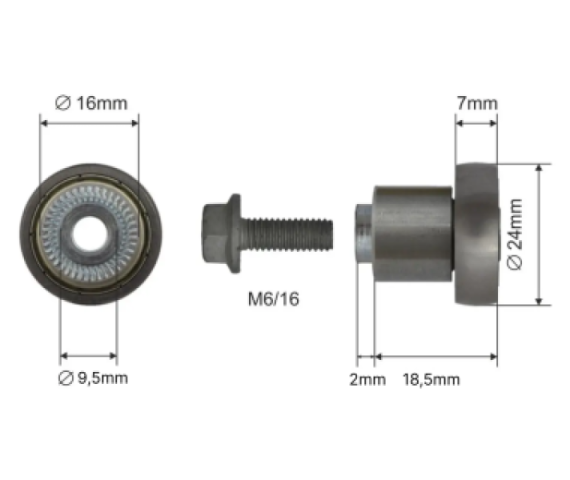 Купить Ролик зсувного даху 24*7*21 Цинк Польща (1804324285)