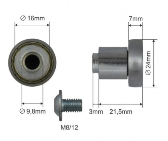 Купити Ролик зсувного даху 24*7*21,5 Alta Цинк (1804324305)