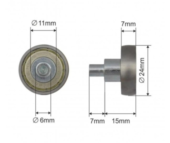 Купить Ролик зсувного даху 24*7*22 Цинк Польща (1804324283)