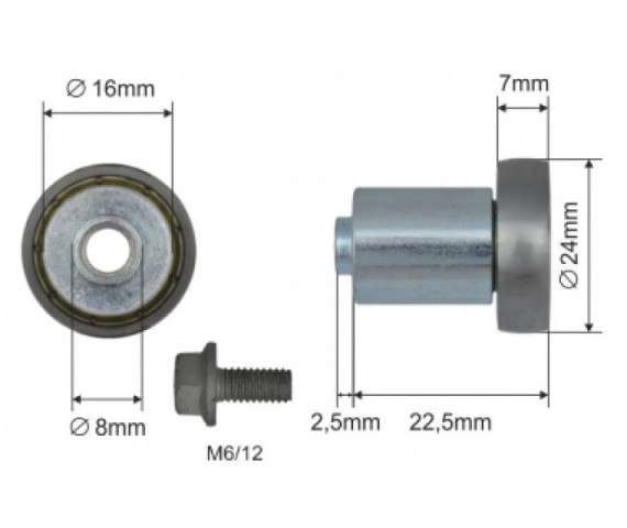 Купить Ролик зсувного даху 24*7*22,5 Цинк Edscha Польща (1804324276)