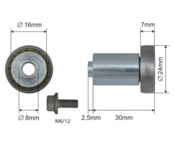 Купить Ролик зсувного даху 24*7*30 Цинк Edscha Польща (1804324275)