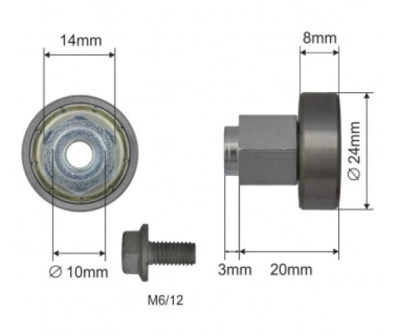 Купить Ролик зсувного даху 24*8*20 Цинк Edscha Польща (1804324277)