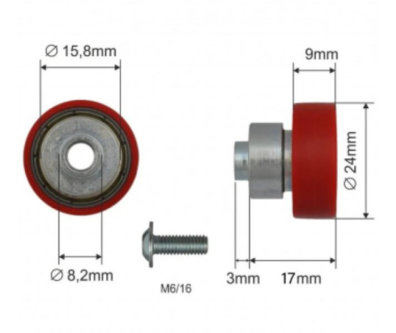 Купить Ролик зсувного даху 24*9*17 Цинк Versus Original Польща (1804326044)