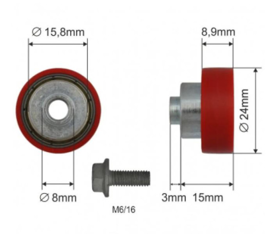 Купить Ролик зсувного даху 24*9*18 Цинк Польща (1804324282)