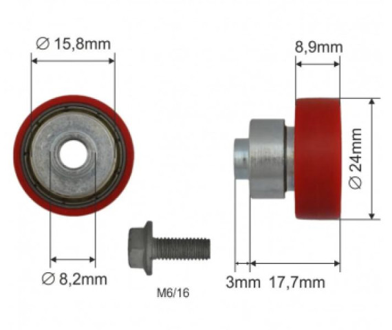 Купить Ролик зсувного даху 24*9*20 Цинк Польща (1805326042)