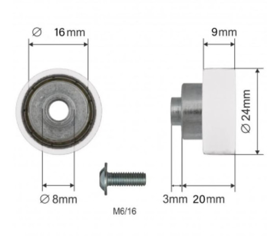 Купить Ролик зсувного даху 24*9*20 Цинк Versus Original Польща (1804326043)