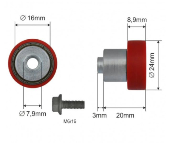 Купити Ролик зсувного даху 24*9*23 Цинк Польща (1805326044)