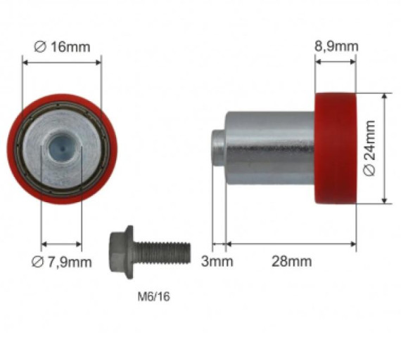 Купить Ролик зсувного даху 24*9*31 Цинк Sesam Польща (1804324290)