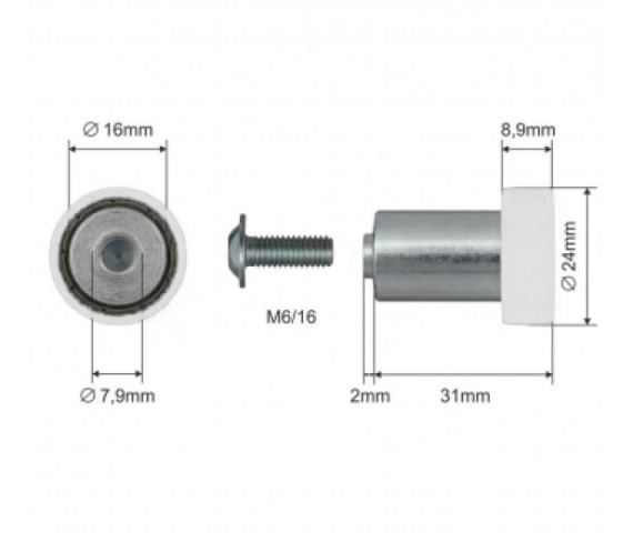 Купить Ролик зсувного даху 24*9*33 Alta Цинк Польща (1804324291)