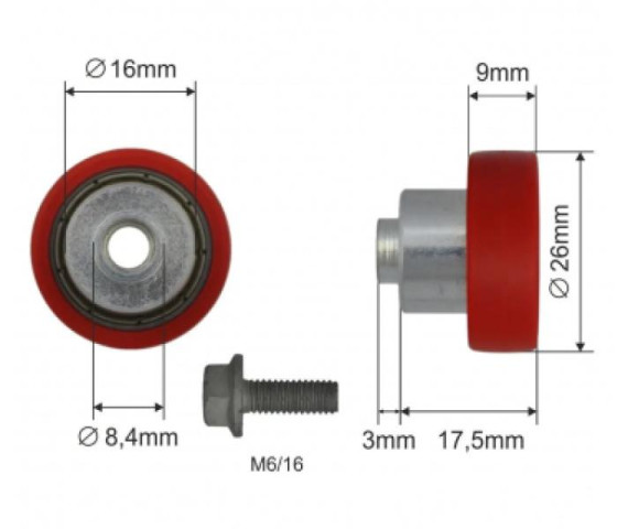 Купить Ролик зсувного даху 26*9*21 Цинк Польща (1805326040)