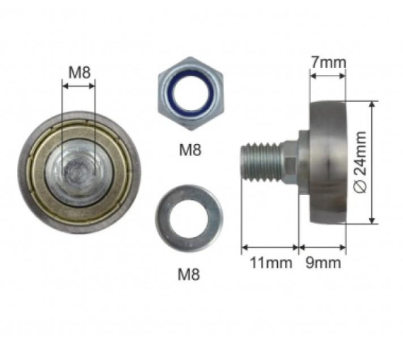 Купить Ролик зсувного даху на напівпричіп 24х7х20 мм Цинк Edscha Польща (1804324274)