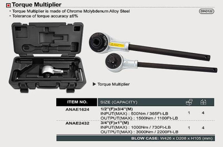 Купити Редуктор-підсилювач мультиплікатор TOPTUL 3/4"х1" 1000-3000Nm ANAE2432